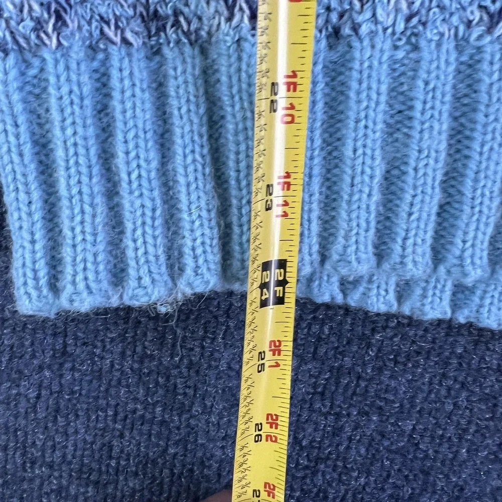 Vintage Murphy's Mart‎ Sweater Mens Large Blue Knit Collared Pullover 80s